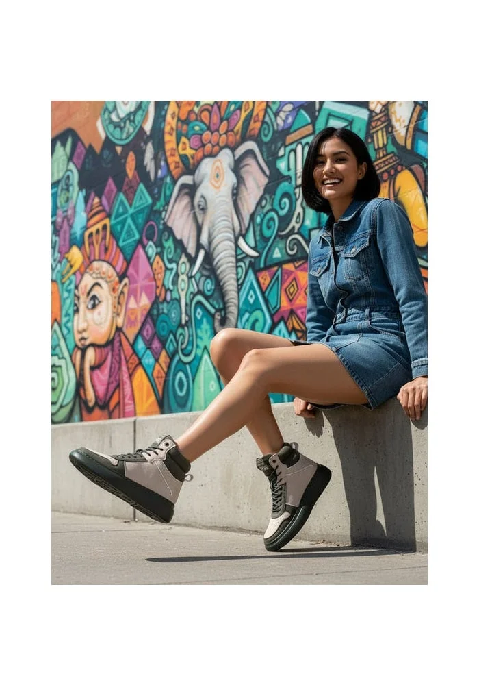 Bacca Bucci OLIVE Discovery Noir Women’s High-Top Sneakers for Women | Best Price UAE